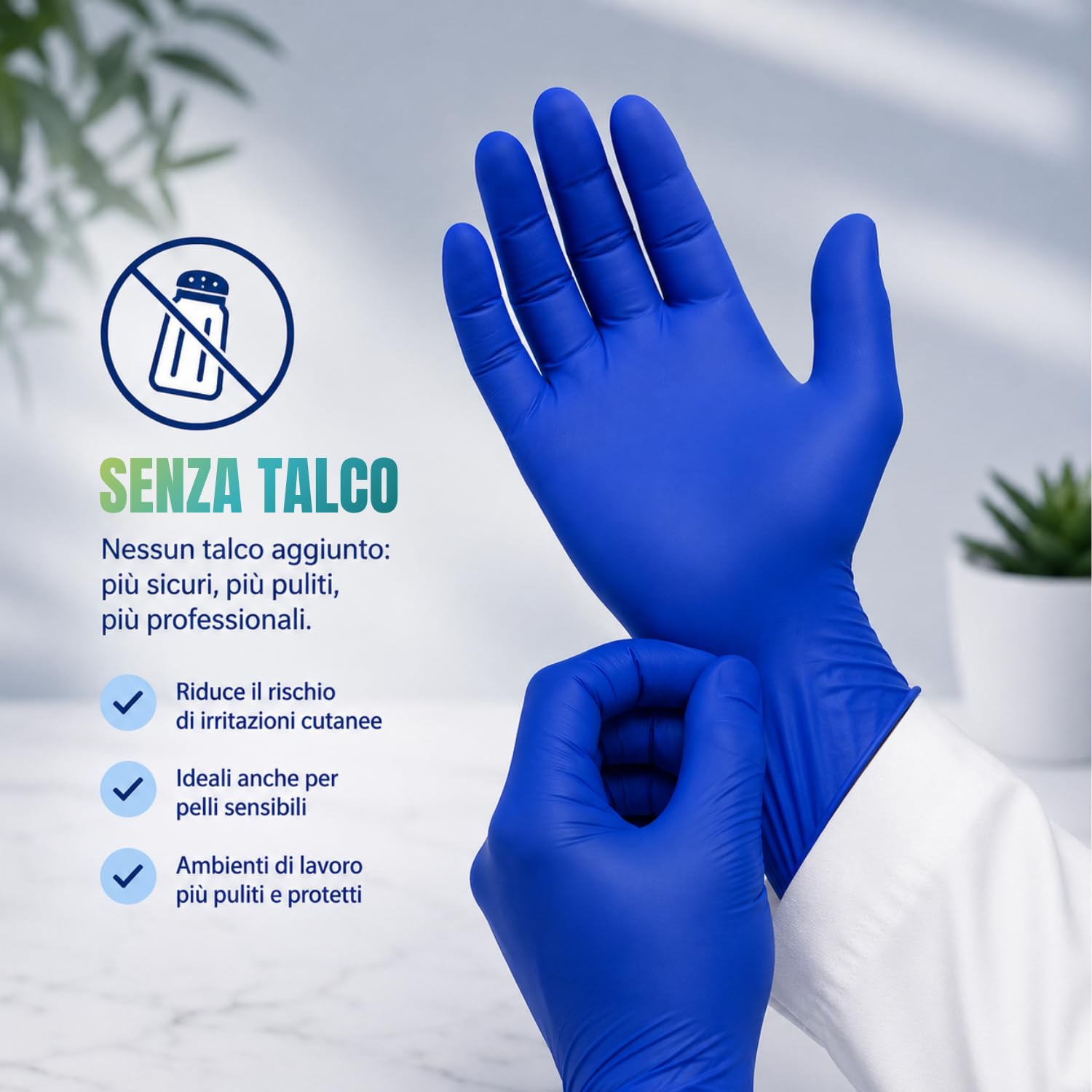 VIRSUS 1000 Guanti in nitrile blu cobalto senza polvere XL guanti in nitrile monouso da lavoro no lattice latex free AQL 0,65 Extra Large