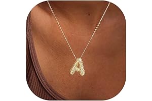 Bubble Letter Necklace Gold Non Tarnish