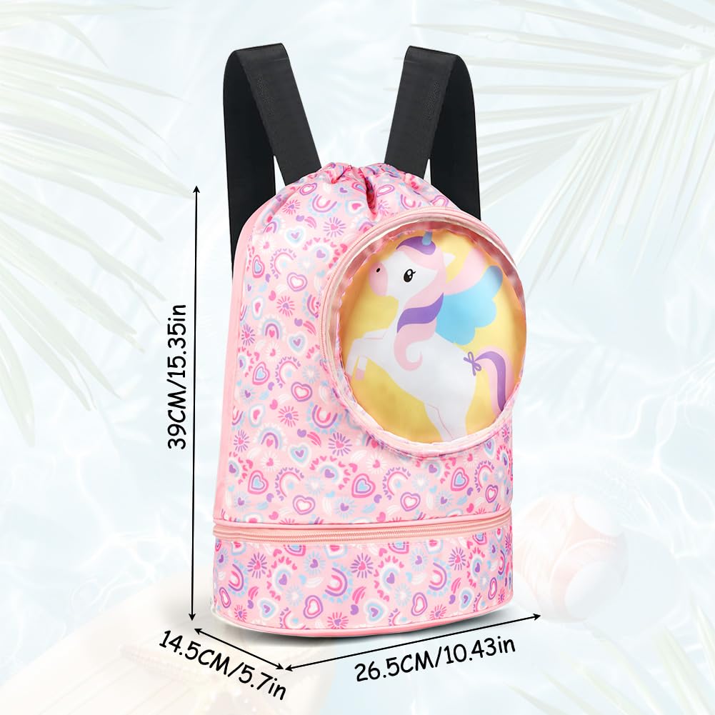 Bolsa de Natación Niño con Separación Seco-Húmedo, Compartimento para Zapatos