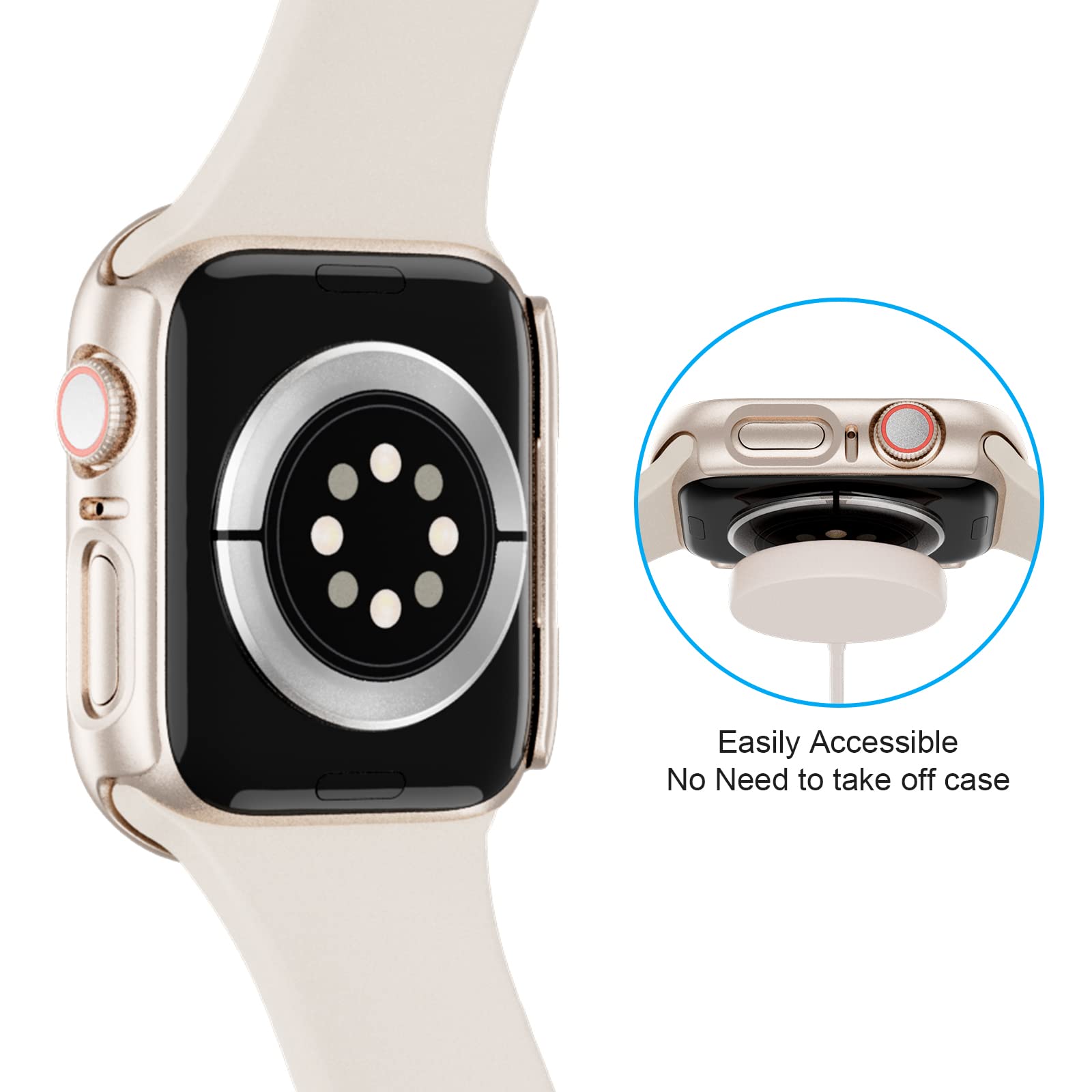 Custodia rigida per Apple Watch serie SE/6/5/4 da 40 mm con pellicola protettiva in vetro temperato, resistente ai graffi ad alta definizione per accessori Apple Watch (10 colori, 40 mm)