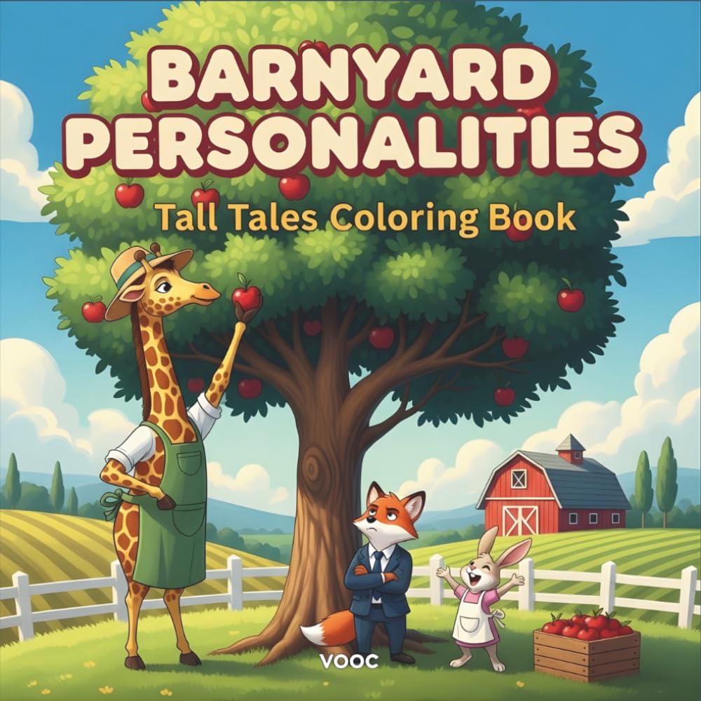 Barnyard Personalities: Tall Tales Coloring Book - 40 Farm Animal Scenes Featuring Characters with Charm, Mischief, and Very Strong Opinions About Their Jobs
