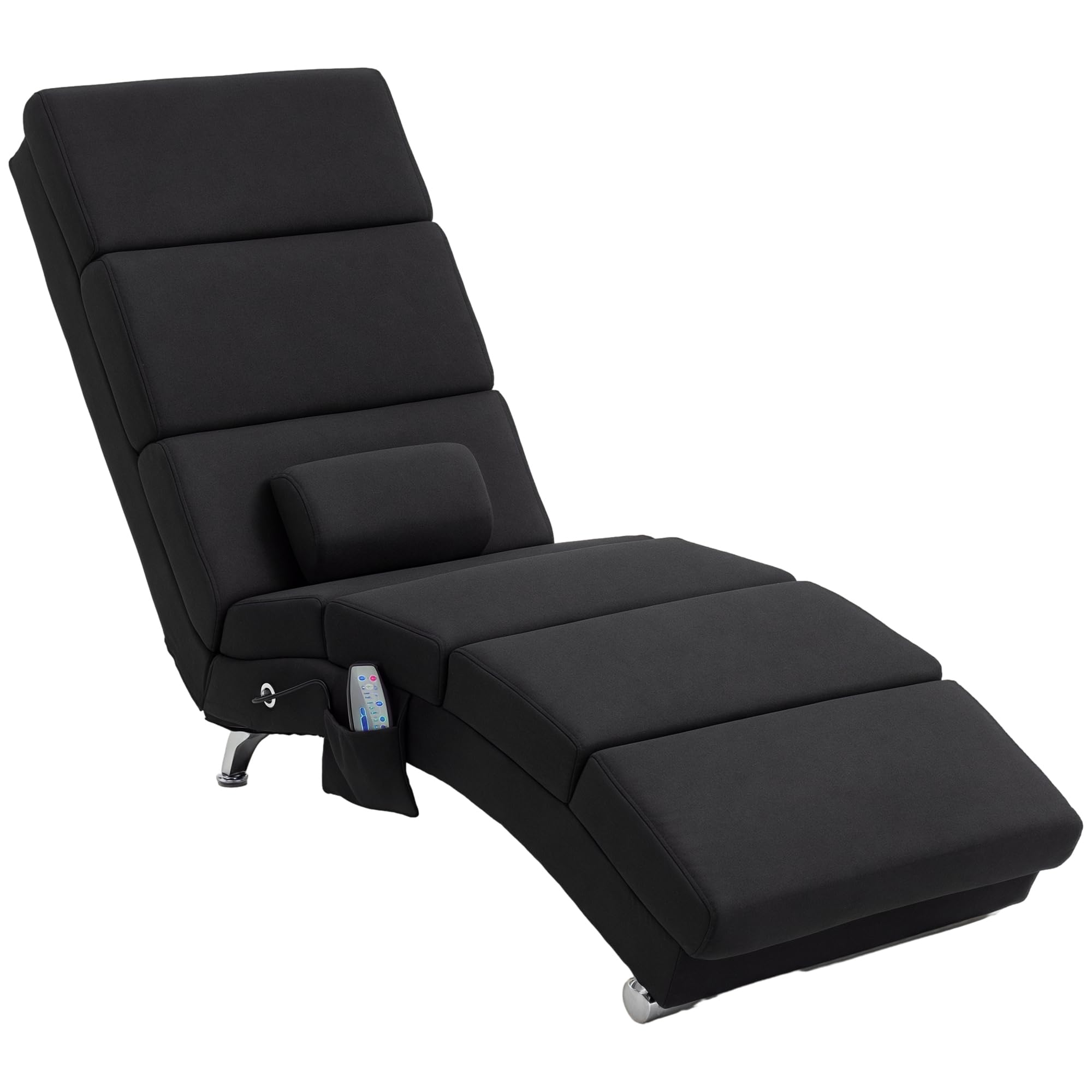 Chaise longue de massage avec oreiller Marron Similicuir daim - Chaise Longue - Fauteuil Relaxant - Massage - Chauffante - Cuir Synthétique - Home & Living