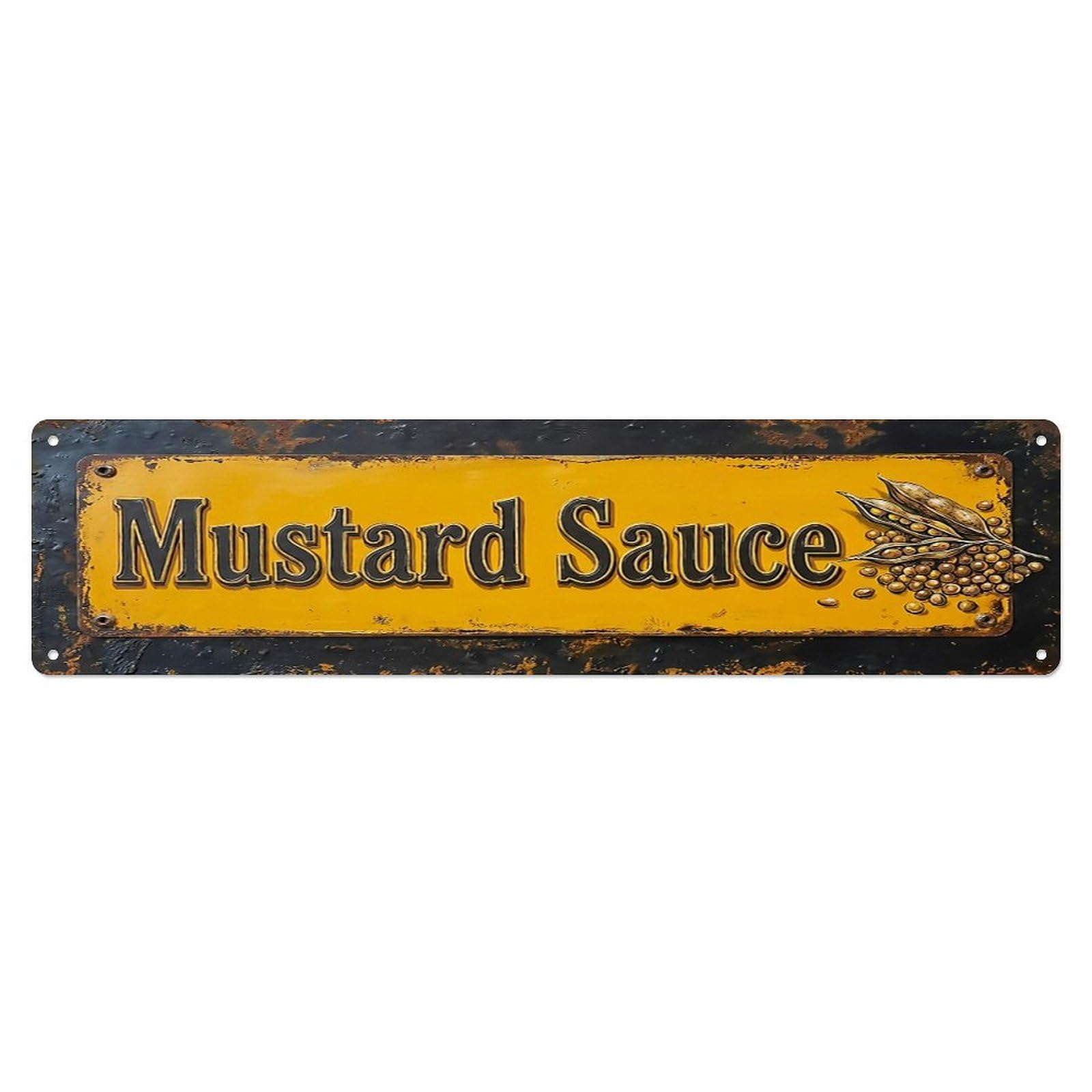 Vintage Mustard Sauce Tangy Farmhouse Metal Tin Sign