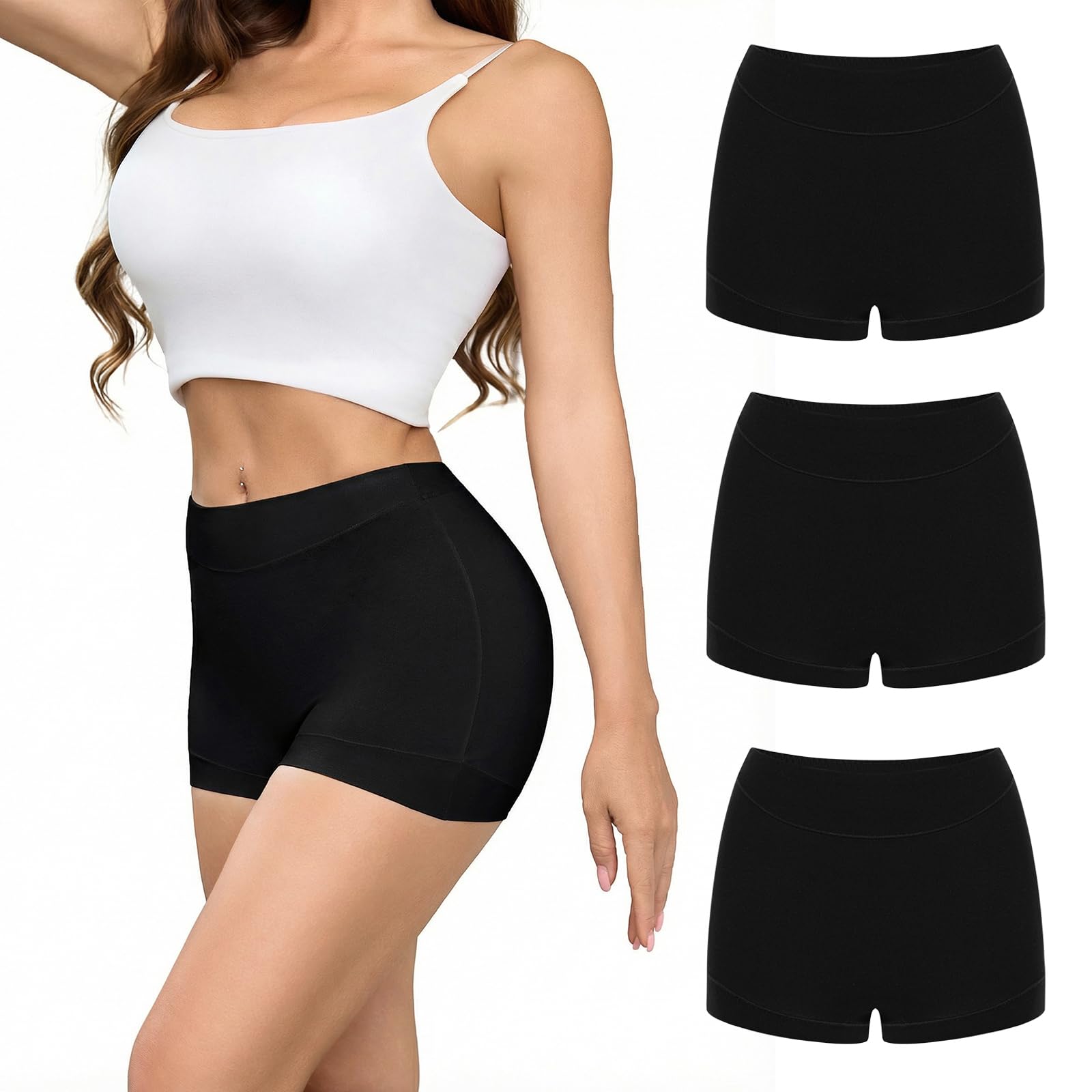 Briyat Boxershorts Damen Baumwolle Unterhosen Damen Baumwoll Unterwäsche Atmungsaktive Frauen Hipster Pantys Weich Slip Mehrpack 3er Pack