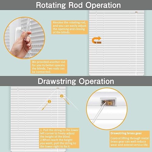 Miniatura 4 de SEEYE Mini persianas venecianas de aluminio, opacas, horizontales, para ventanas, anti-UV, impermeable, ajuste de luz, para baño, temporal, fácil de