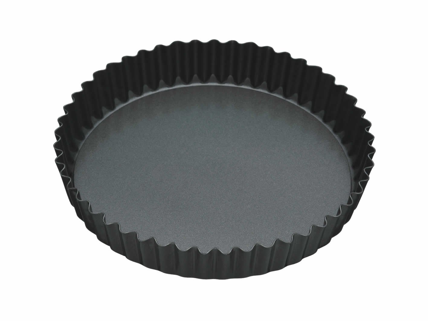 MasterClass Non-Stick Fluted Flan & Quiche Tin with Loose Base, Carbon Steel Bakeware for Sweet and Savoury Baking, Easy Release Design, 23cm, PFAS-Free Bakeware