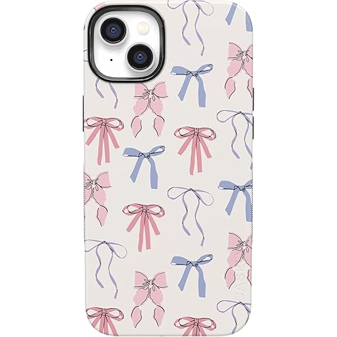 Casely iPhone 14 Plus Case | Coquette Girlie | Pastel Bows | Compatible with MagSafe | Bold Protective Case Design