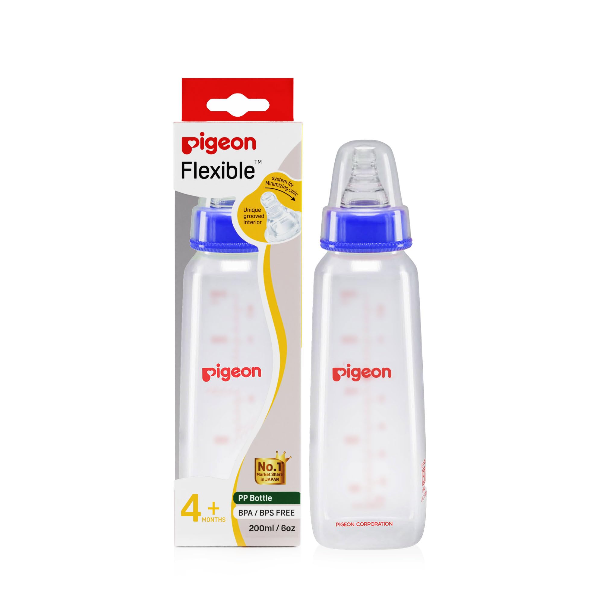 Pigeon Peristaltic Baby Nursing/Feeding Bottle KPP Nipple M,For 4+ Month Babies,BPA Free,BPS Free,Blue,200 ml-image-29