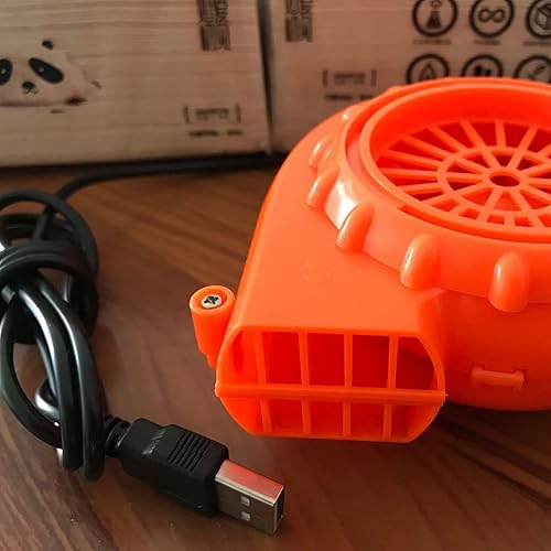 Miniatura 5 de DALJIAFA Mini Blower Fan Orange Fan Blower for Dinosaur Costume Doll Mascot Head Other Inflatable Game Clothing Suits Birthday Wedding Christmas