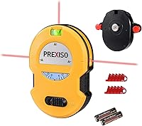 PREXISO 30Ft Multi-Surface Laser Level with LED Bubble Vials & Wall Mount Base - Ideal for Picture Hanging, Framing & DIY Construction