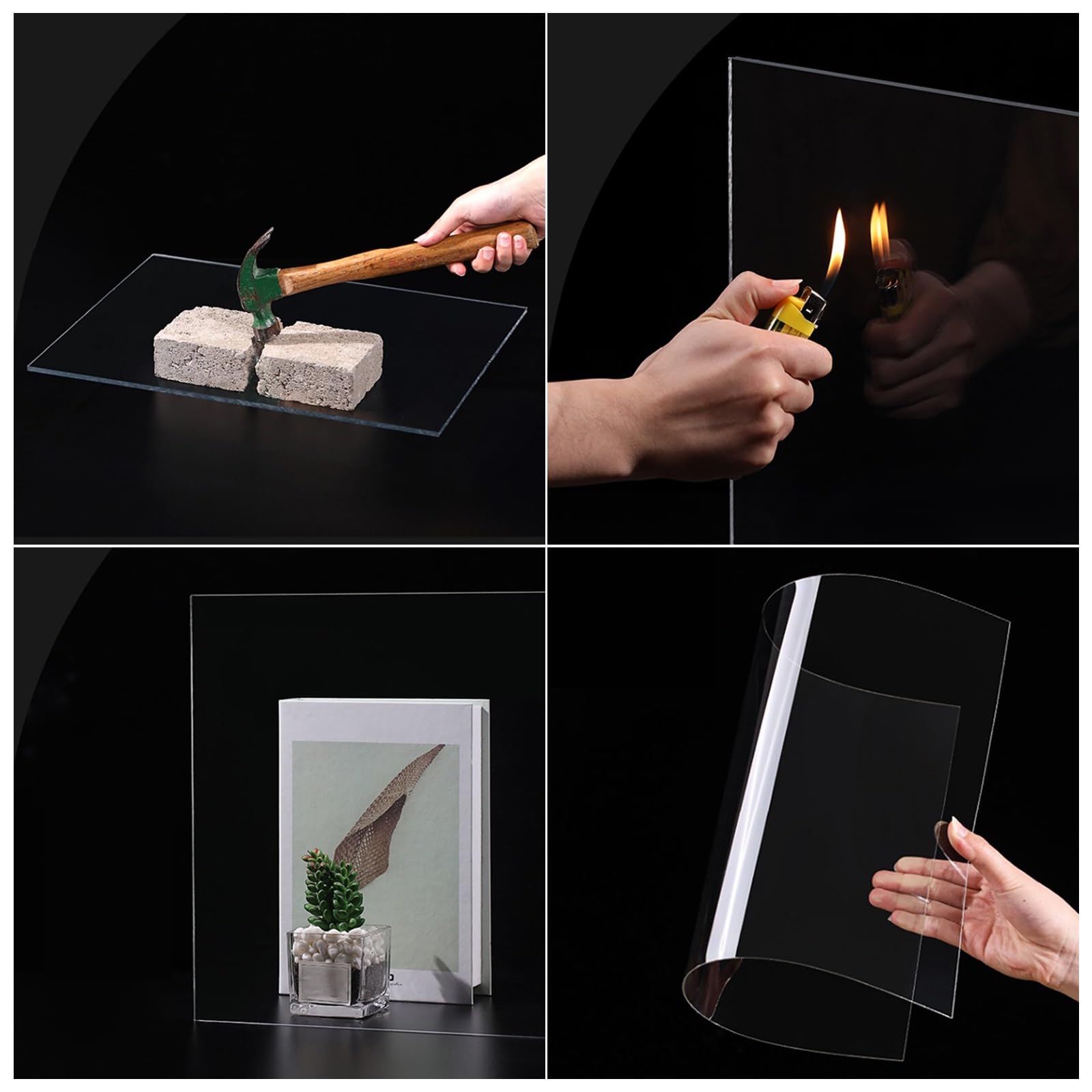 Láminas acrílicas transparentes de 2,5 mm, versátiles tableros de señalización y exhibición para proyectos publicitarios, paneles de plástico duraderos para manualidades y decoración del hogar