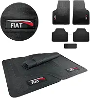 Jogo de Tapete Borracha Automotivo Universal Compativél para Uno Mile Way Argo Palio Fire Attractive Strada Working Trekking Toro Siena Mobi Idea Doblo 5 Peças Bordado Com Logo