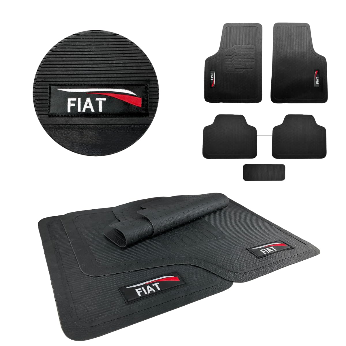Jogo de Tapete Borracha Automotivo Universal Compativél para Uno Mile Way Argo Palio Fire