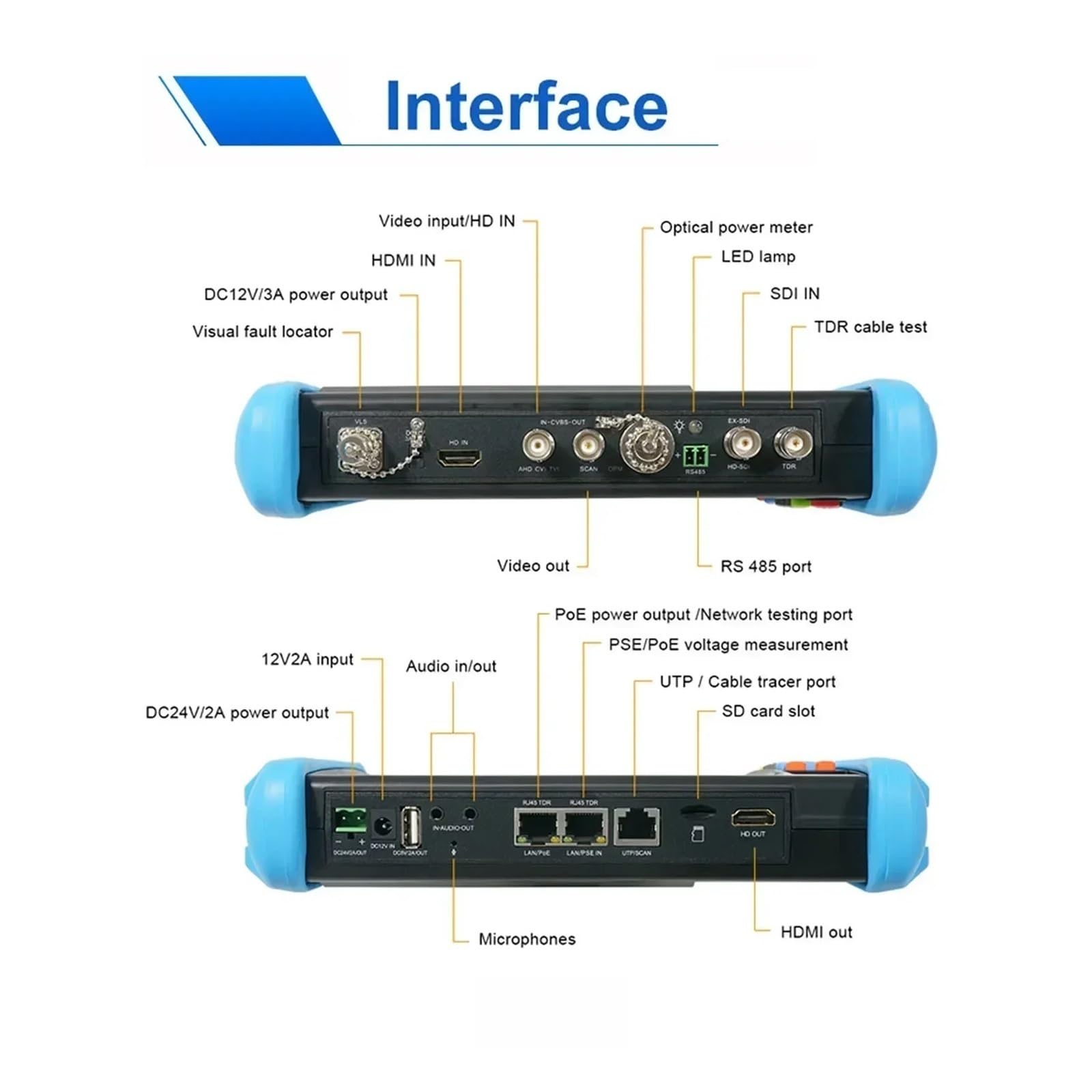 Testeur de vidéosurveillance, IPC9800 IPC Moniteur De Test Vidéosurveillance 8MP AHD TVI CVI Testeur Pro H.265 8K D'affichage Vidéo Caméra IP 7 Pouces