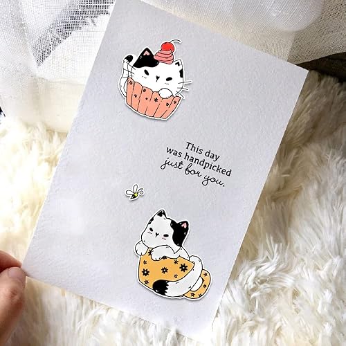 Miniatura 5 de Sellos y troqueles de flores para hacer tarjetas, sellos transparentes de flores y troqueles de corte, troqueles de corte de animales, palabras de