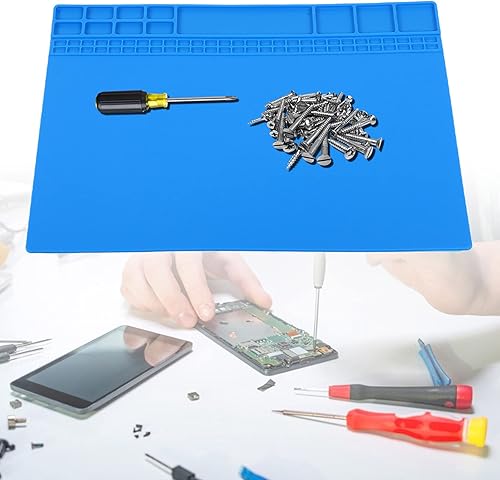 Miniatura 4 de YWBL-WH Alfombrilla de reparación, alfombrilla magnética de silicona para teléfono de computadora, estación de soldadura, antideslizante, de