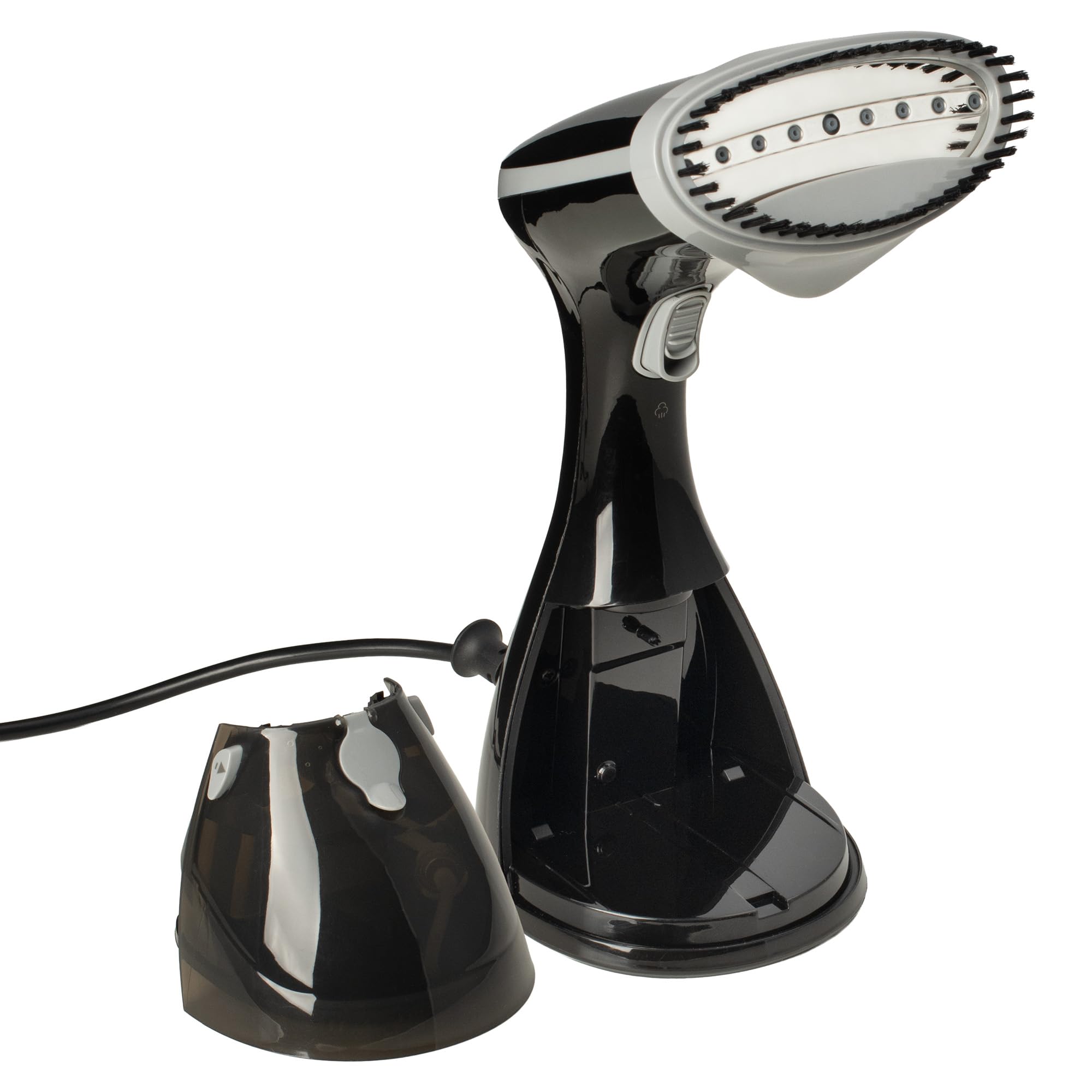 Prym Steamer - Piastra a vapore da 1200 W, con suola in ceramica e spazzola per tessuti, ferro da stiro a vapore, riscaldamento rapido, serbatoio dell'acqua da 230 ml, anti-goccia, ferro da viaggio