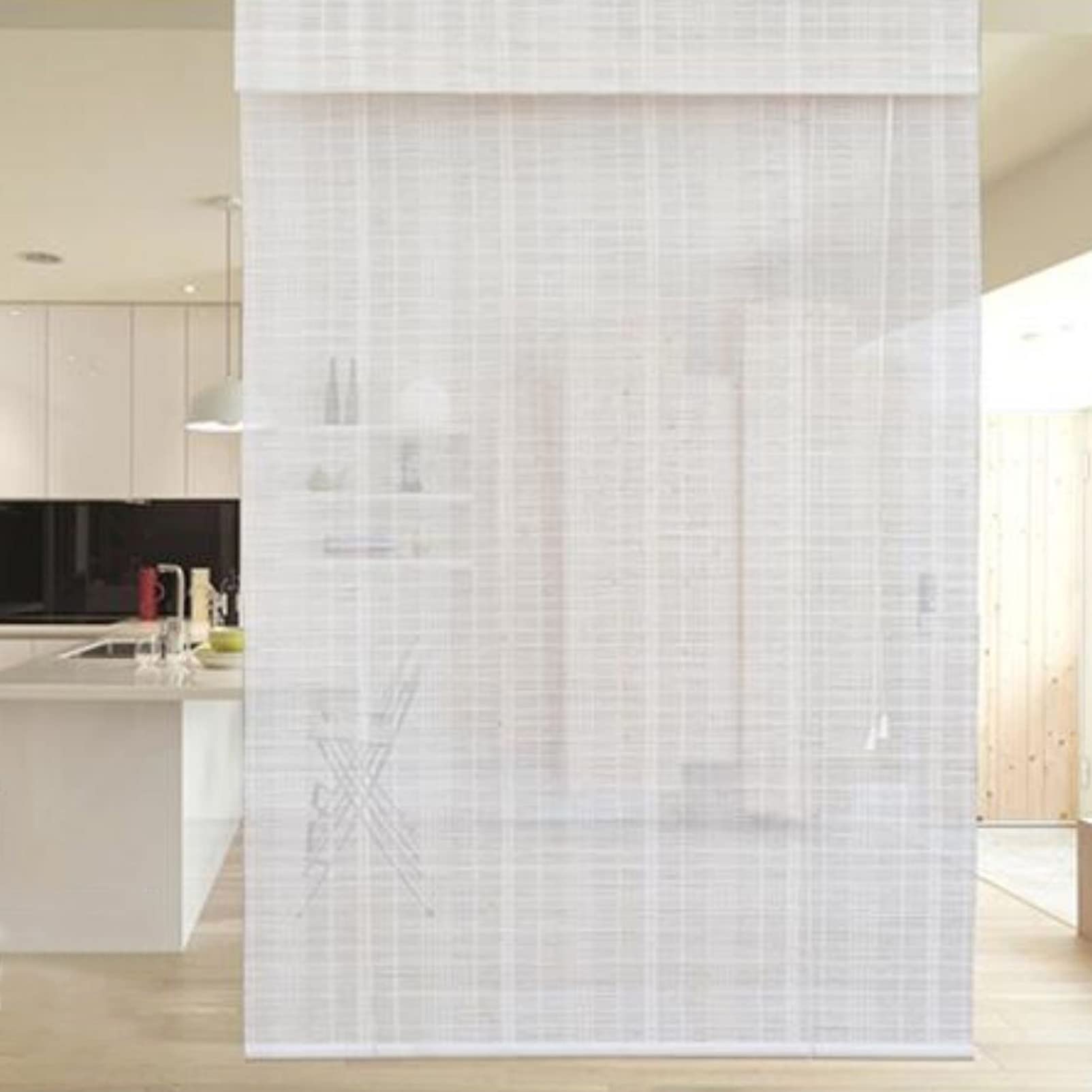 Store Enrouleur Exterieur Bambou Blanc,Bambou Store Enrouleur Bambou Vertical Bambou Naturel Intérieur,Blackout Rideau D'intimité pour Fenêtres Balcon Jardin (100 * 180cm/39 * 71in,A)