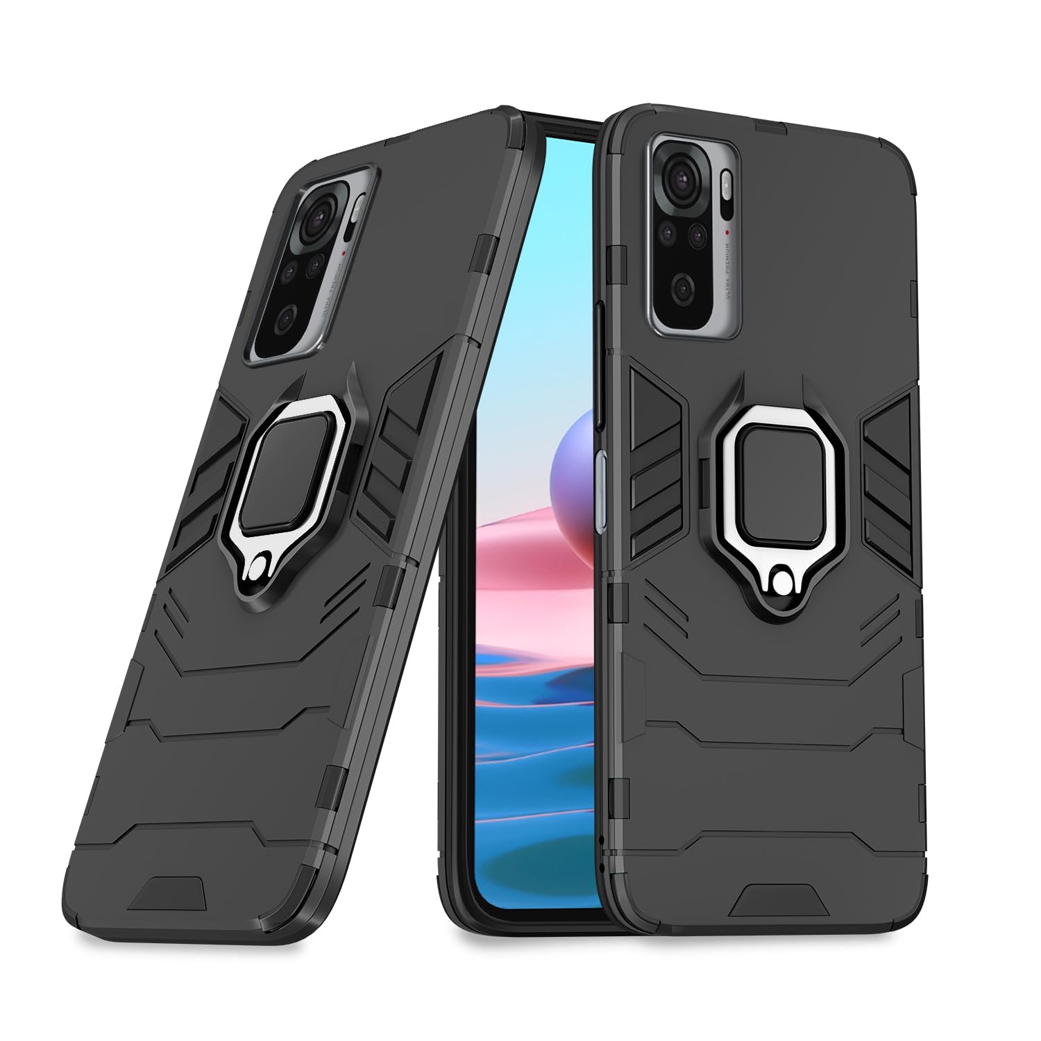 Pikkme Redmi Note 10 / Redmi Note 10S Back Cover | D5 Tough Armor Bumper | 360 Protection Case | Ring Holder Stand Case (Black) (B09MYZ5R1V) Amazon Price History, Amazon Price Tracker