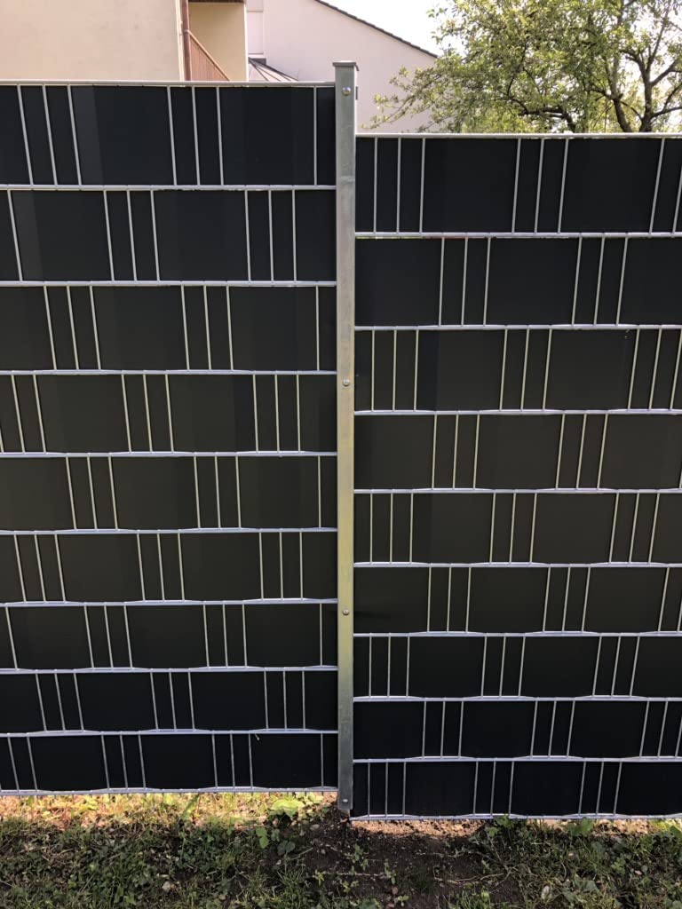 Zaun Sichtschutzstreifen für Doppelstabmatten - 35m 35Clips 700g Premium Doppelstabmattenzaun Sichtschutz für den Garten. Sichtschutz und Windschutz, Besonders Langlebig, Anthrazit (Anthrazit)