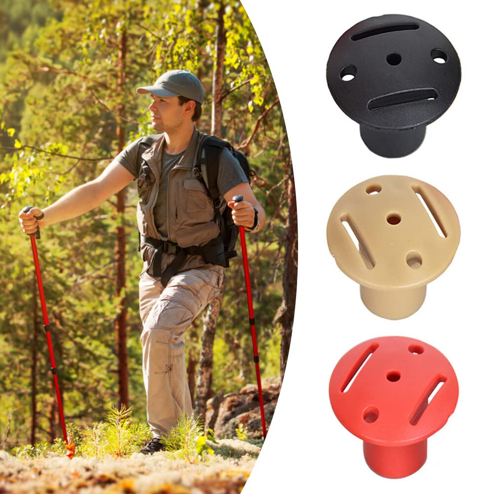 Tent Pole Tips Mushroom Cap Plastic Protective Cap for Outdoor Tent Support Rod Wear Resisting Trekking Pole Rubber Tip for Climbing Hiking Camping Picnic Activities (Khaki)