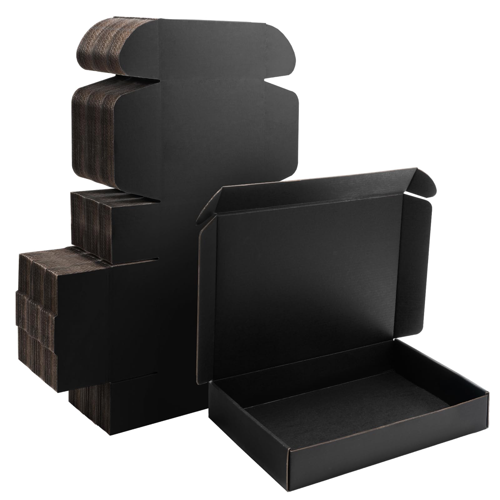 Yidomto 12x9x2 Black Shipping Boxes Small - 25 Pack Corrugated Cardboard Mailer Boxes for Packaging, Mailing, Gift Giving | Sturdy, Recyclable, Perfect for Small Business Supplies, Ecommerce