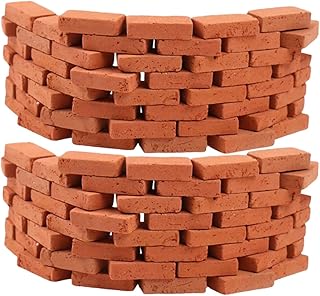 KOMBIUDA 150 Pçs Mini Pequeno Tijolo Vermelho Kit De Artes E Ofícios Mini Brinquedos Decoração De Tijolos Em Miniatura Tijolos Em Miniatura Tijolos De Parede Em Miniatura Tijolos De Mesa