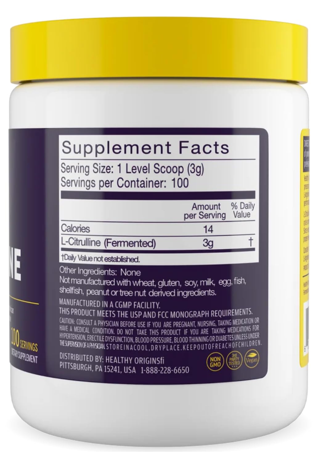 Healthy Origins L-Citrulline Powder, 3,000 mg per Serving, 300g — Amazon image 2