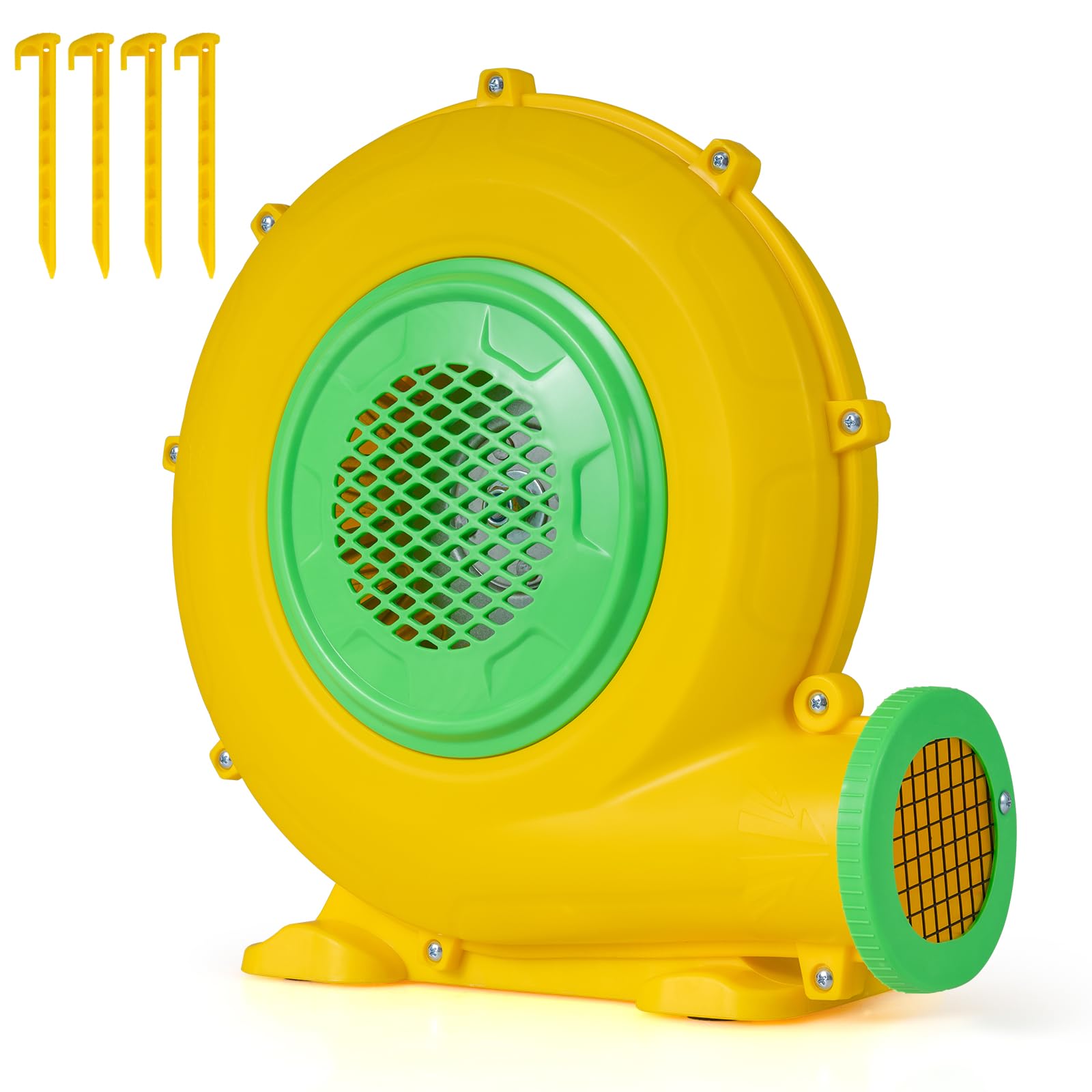 Maxmass Air Blower, Inflatable Bounce House Pump Pan with Ground Stakes, Commercial Inflatable Bouncer Blower for Water Slide, Bouncy Castle, Jump Slides, Projector Screen, Holiday Inflatables (550W)