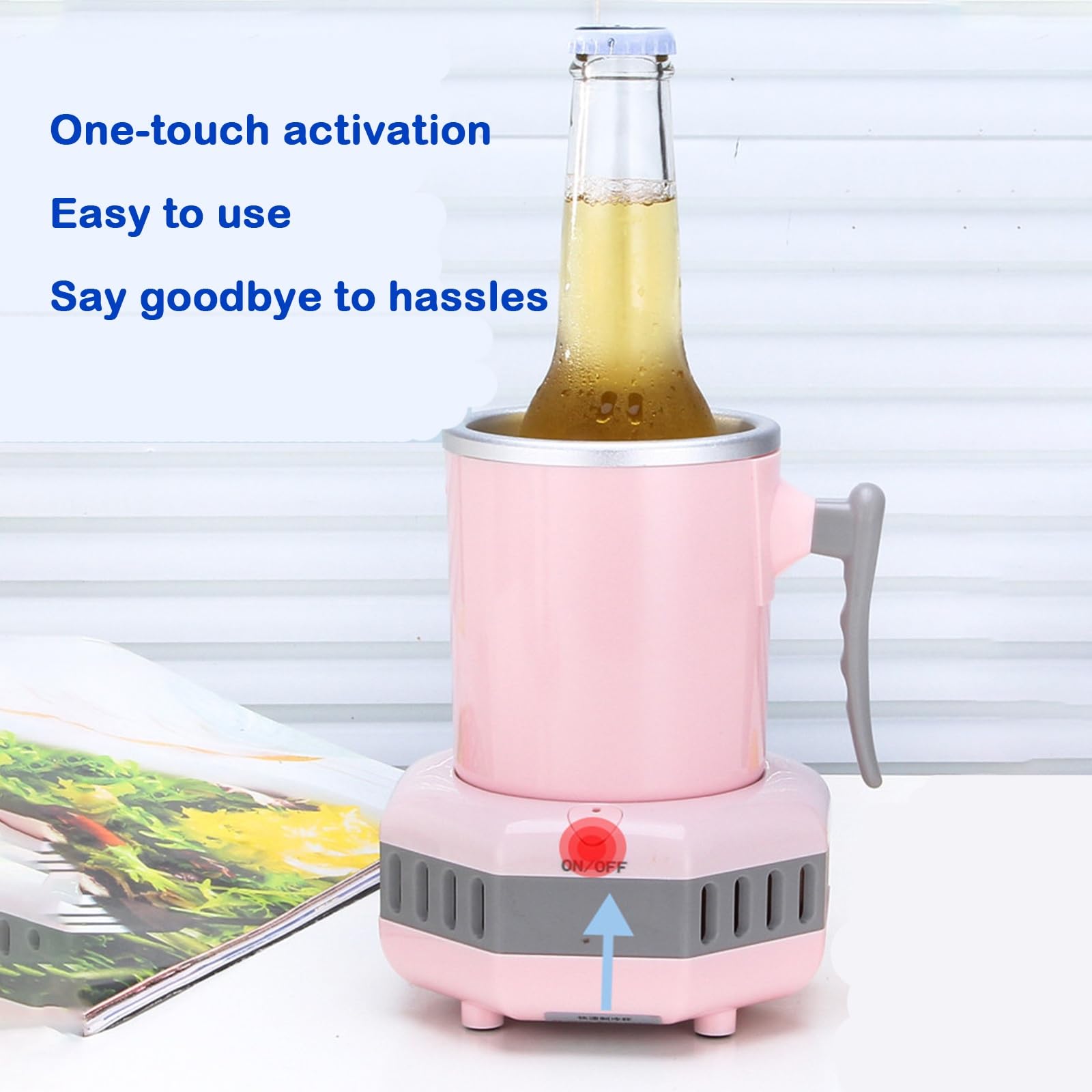 Mini Smart Beverage Cup, Smart Cold Beverage Machine, Quick Car Ice Maker Ice Machine, Portable Countertop Small Ice Maker Machine for Home Camp Party(Blue) on Fridge.com