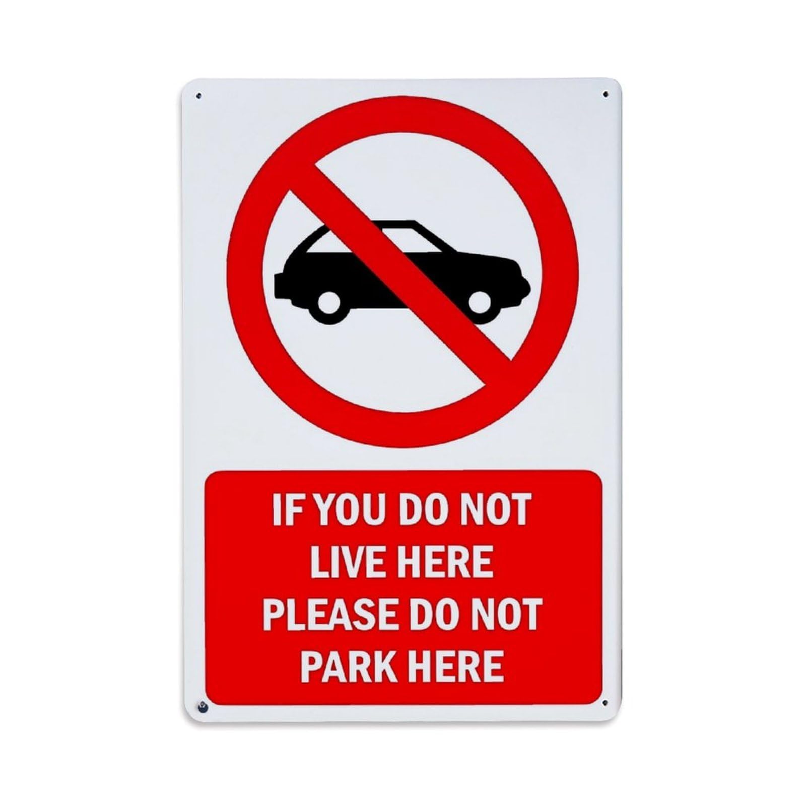 Jdfenggu Vintage No Parking Sign For Residents Retro Metal Tin Sign, Metal Poster For Bar, Home, Man Cave, Kitchen, Laundry Room Art Decor 8X12 Inch