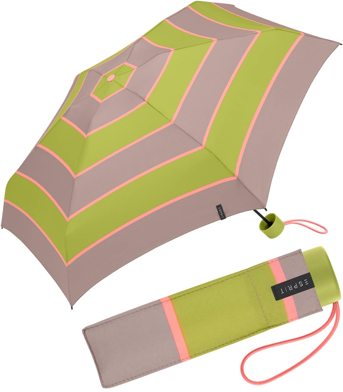 Esprit mini ombrello con zone di colore, Grigio,Giallo,Nero, 91