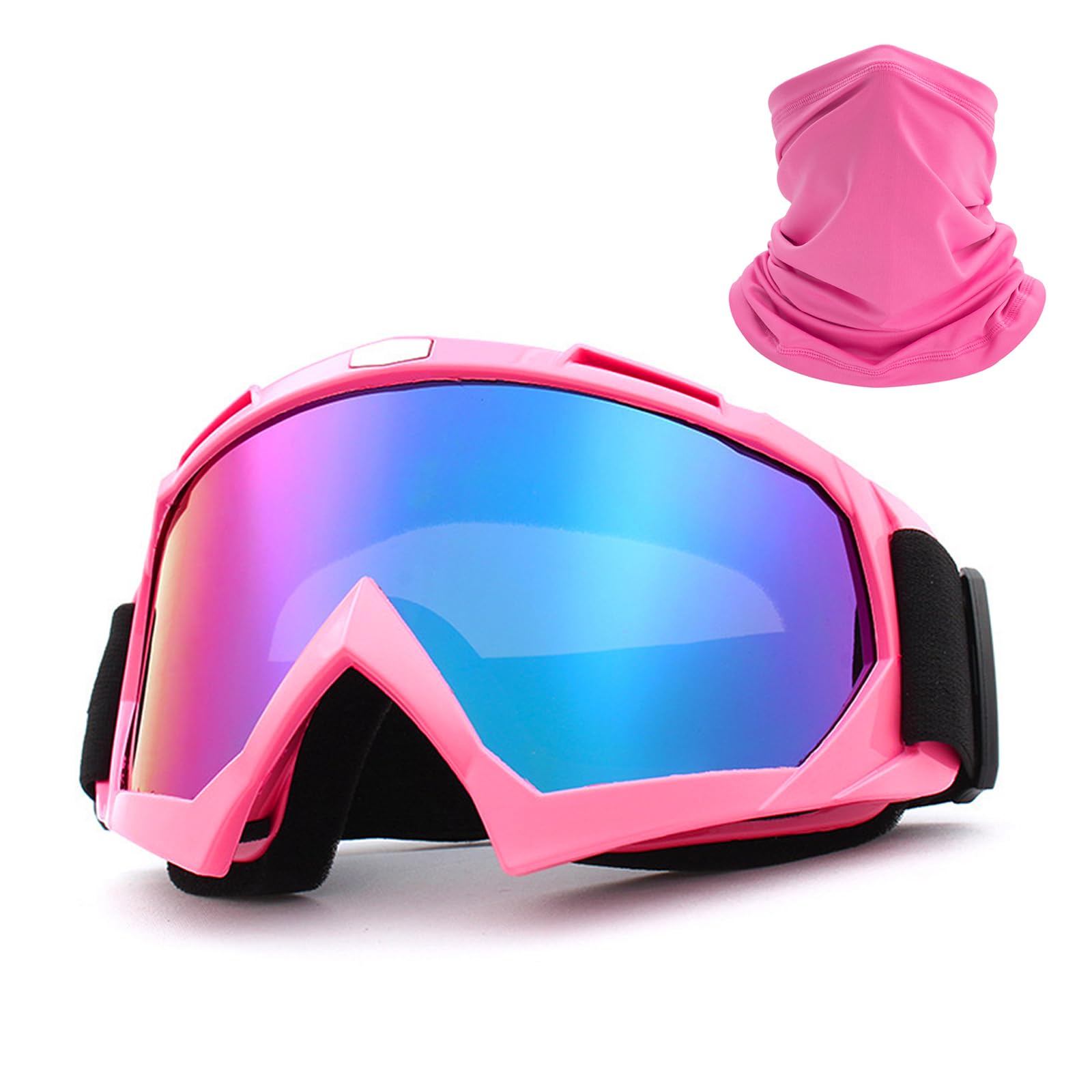 XITUADDA Dirt Bike Goggles with Neck Gaiter for Men Women Youth, Motorcycle Riding Motocross ATV Ski Goggles — view 9