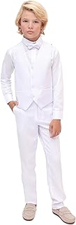 Lilax Boys Formal Suit 4 Piece Vest, Pants and Tie Dresswear Suit Set