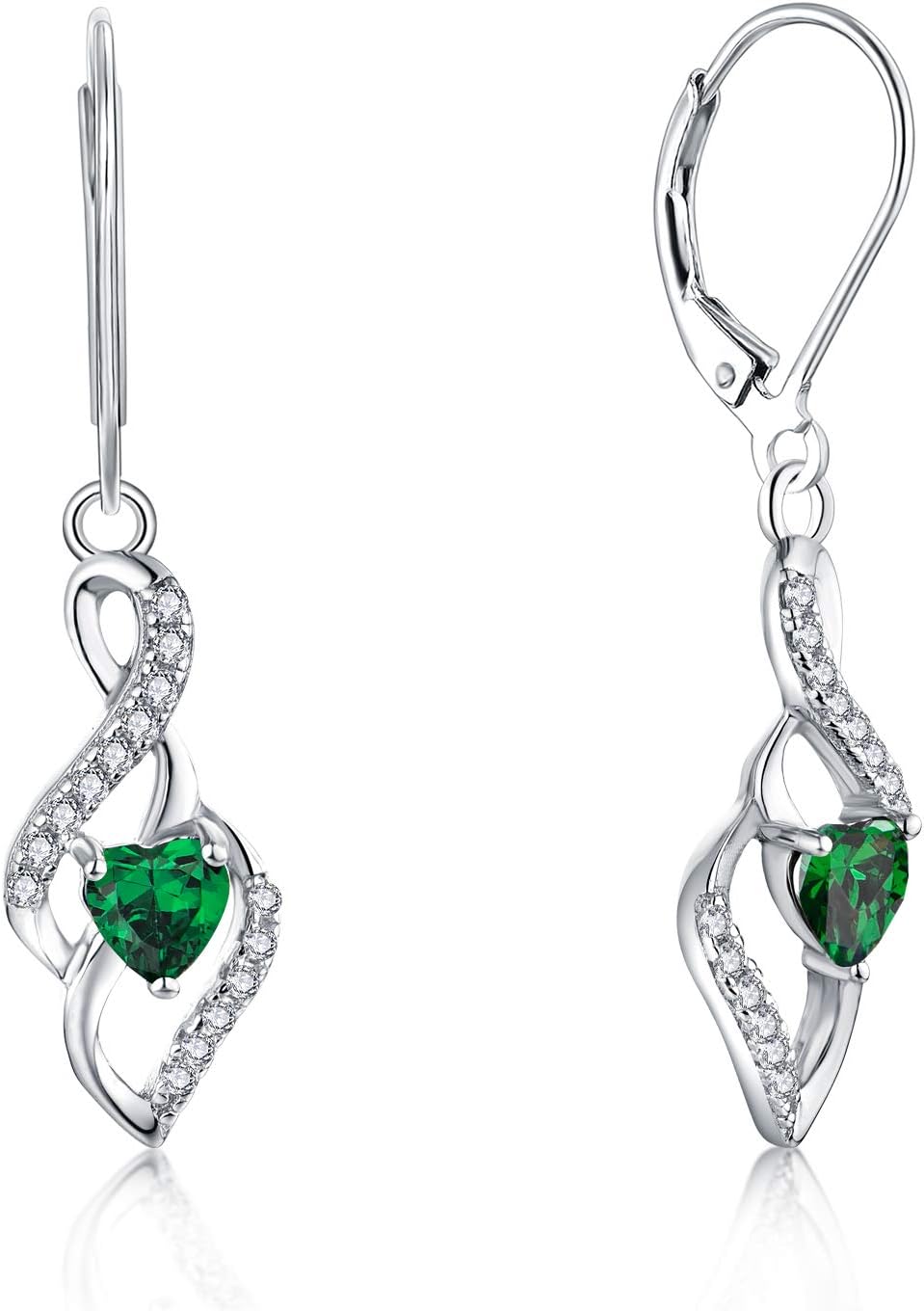 infinity heart,green emerald