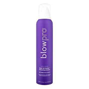 blowpro Body By Blow No Crunch Volumizing Mousse 10oz, Full Body Style, No Stickiness & Crunch, Builds Volume with Added Bounce, Soft touchable Finish, UV Protection, Safe for all Hair Types