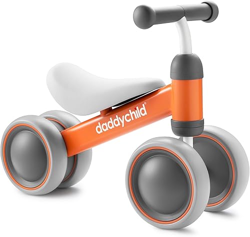 Bicicleta de equilibrio para bebés de 12 a 24 meses, juguetes para niños de 1 año, sin pedales, 4 ruedas para bebés, juguetes de paseo para niños y