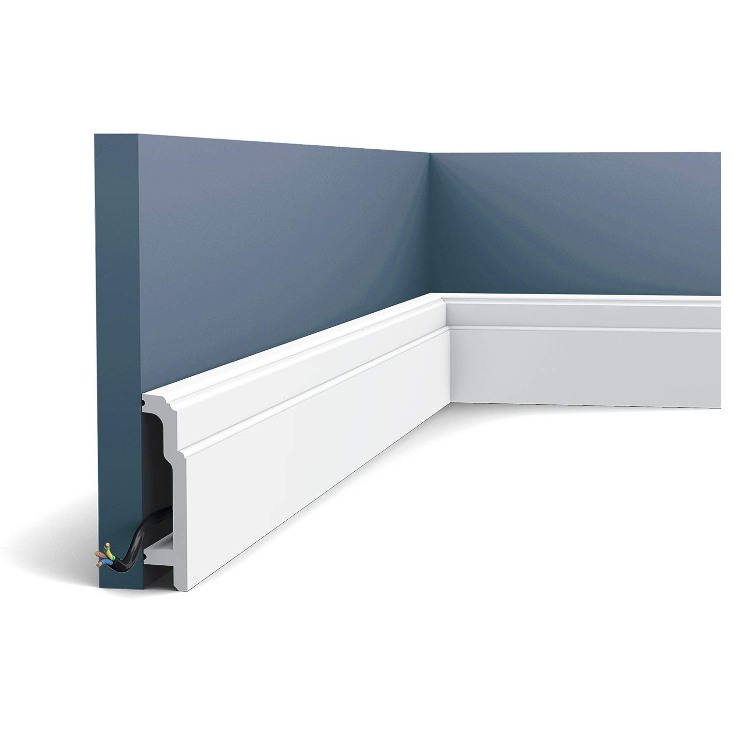 Plinthe SX155 Orac en polystyrène extrudé blanc classique arrondi de 200 cm
