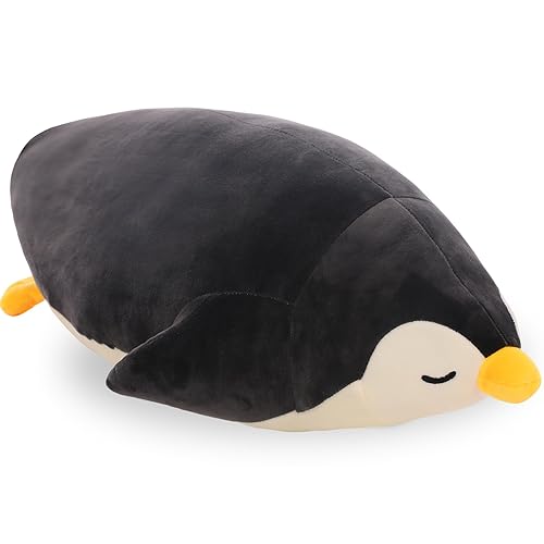 DENTRUN Penguin Stuffed Animals Bulk, Cute Penguin Plush Doll Play Toys for Kids Girls Boys Adults Birthday Xmas Halloween Present Adorable Soft Plushies, 12.20/18.11/22.44/25.98 Inchs, Blue, Black - Black - Small