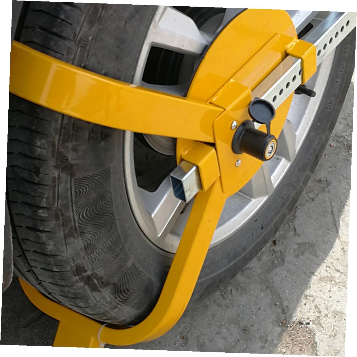 Three-Prong Wheel Lock Car Parking Anti-Theft Wheel Clamp with Cover for Cars SUVs Trucks Yellow Safety Security Lock
