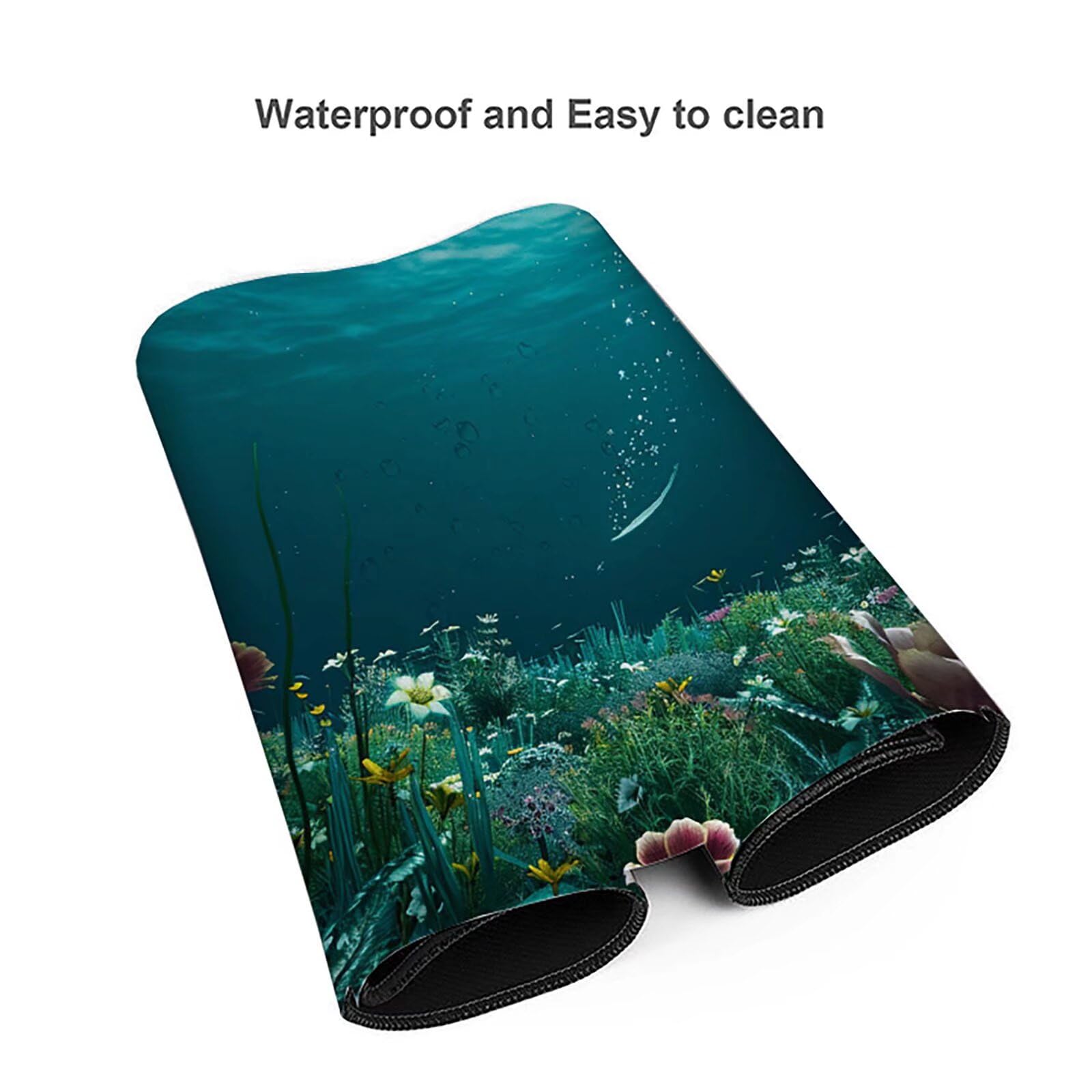 Zielona podkładka pod mysz z kwiatami XXL 1400 x 600 x 3 mm podkładka pod mysz do gier akcesoria biurowe, zmywalna, antypoślizgowa guma, wysoka precyzja i szybkość, pod biurko ręczne dla gracza Q-6-M
