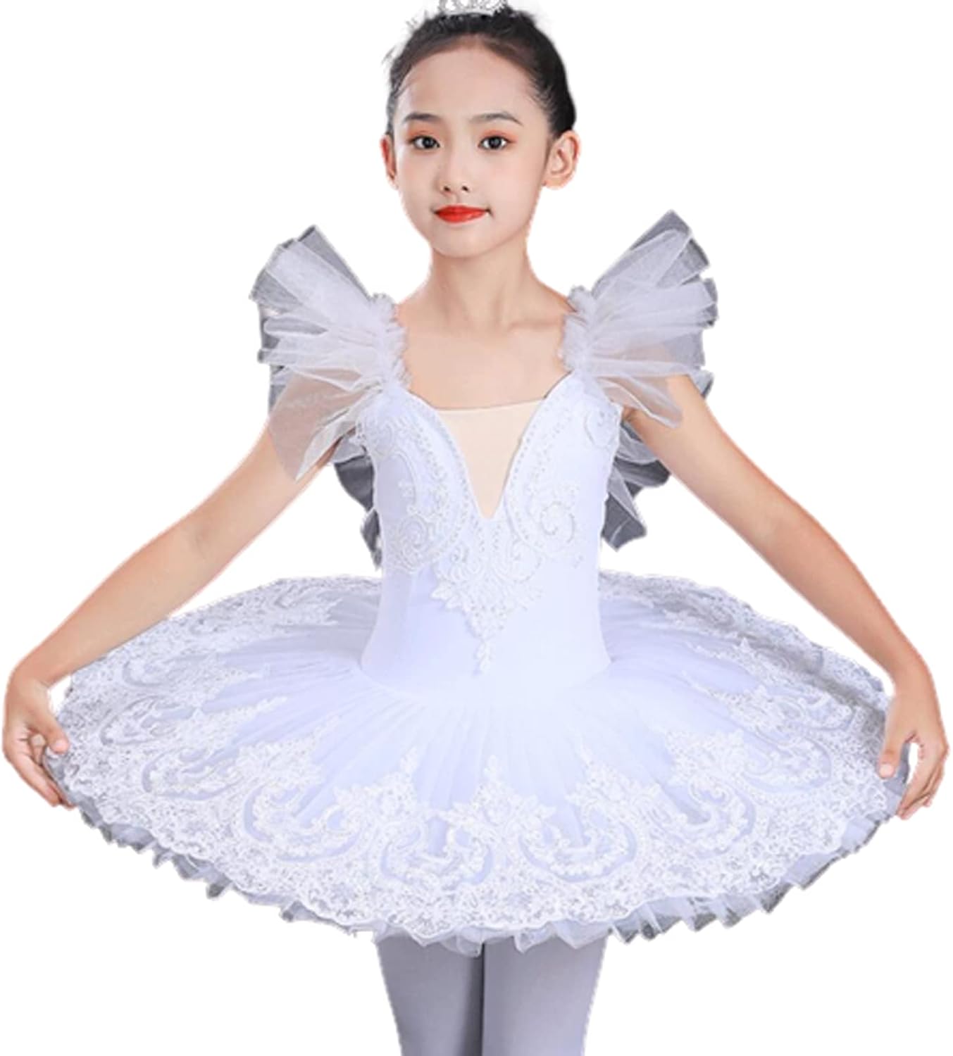 OTMYIGO Professional Ballet Tutu Girls Platter Pancake Tutu Ballerina Party Dress Children Ballet Dance Competition Costume