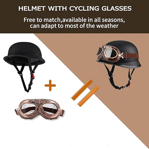 Miniatura 2 de Casco de motocicleta medio con estilo alemán Casco de media carcasa para motocicletas