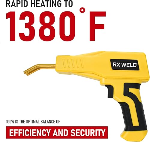 Vista 2 de RX WELD Soldador de Plástico, Kit de Soldadura de Plástico 2 en 1 Soldador de Reparación 1000PCS Grapadora Caliente para Grietas de Parachoques