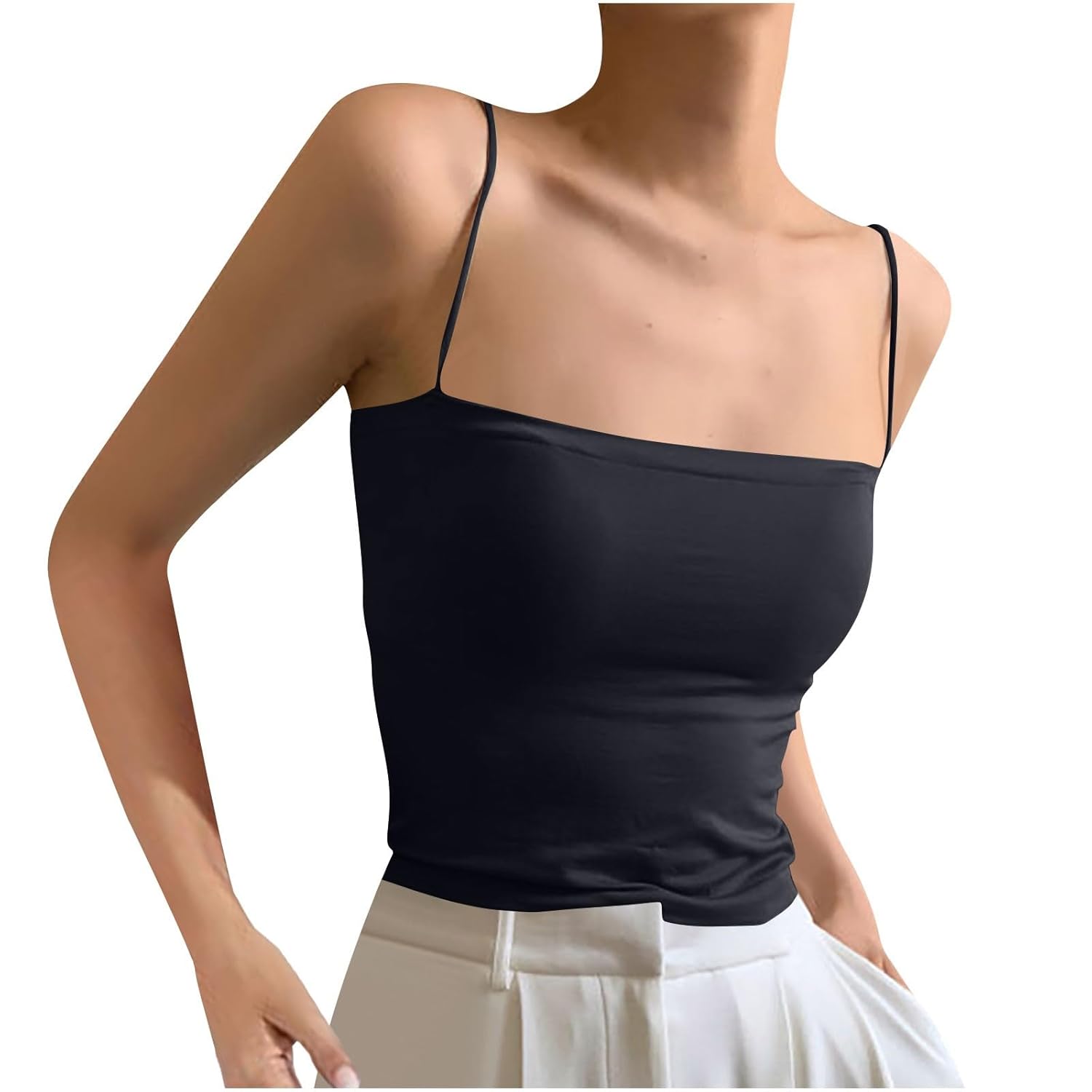 Sexy Camisole Tops for Women Spaghetti Strap Summer Tanks Slim Sleeveless Shirts Camis Basic Tee Yoga Workout Outfits