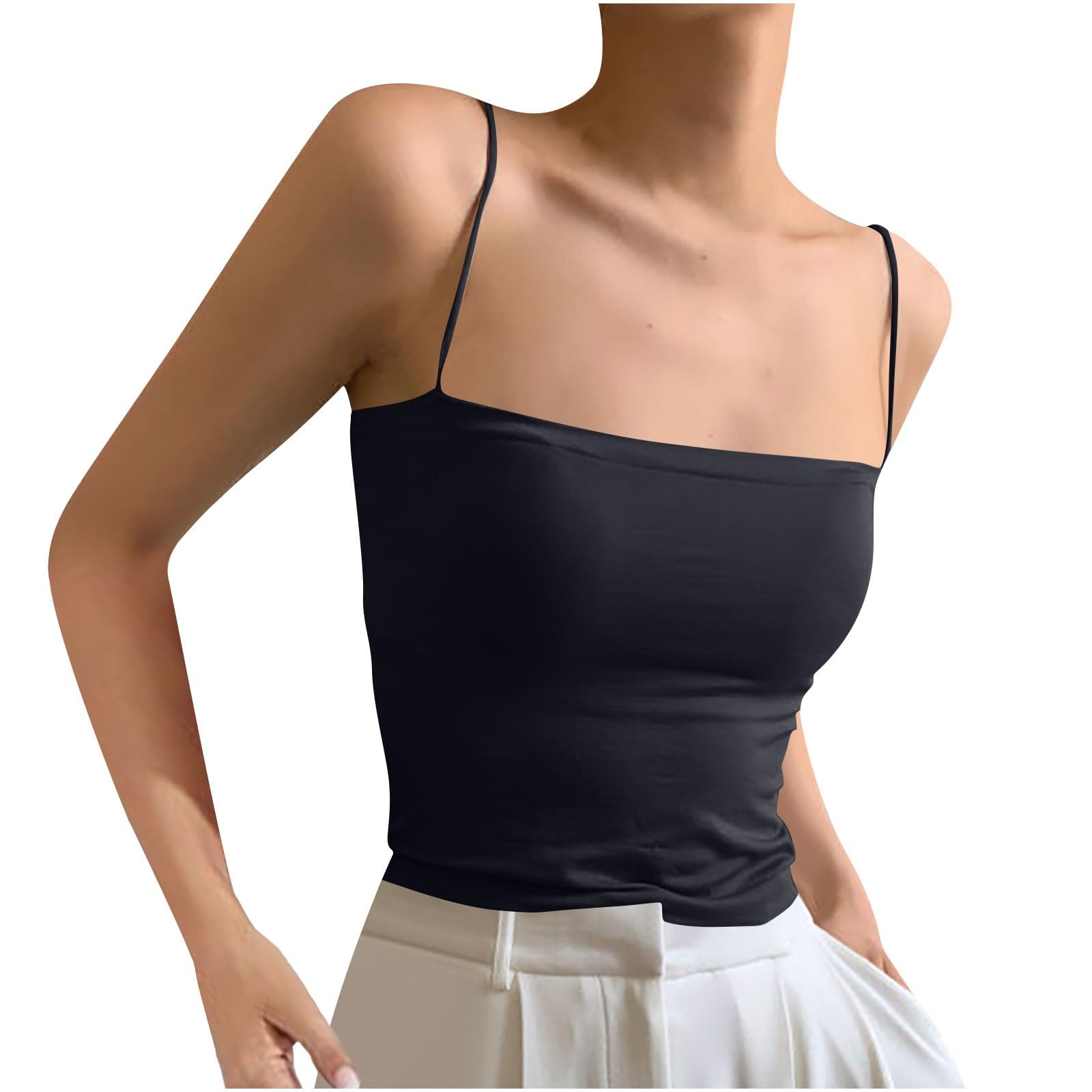 Sexy Camisole Tops for Women Spaghetti Strap Summer Tanks Slim Sleeveless Shirts Camis Basic Tee Yoga Workout Outfits
