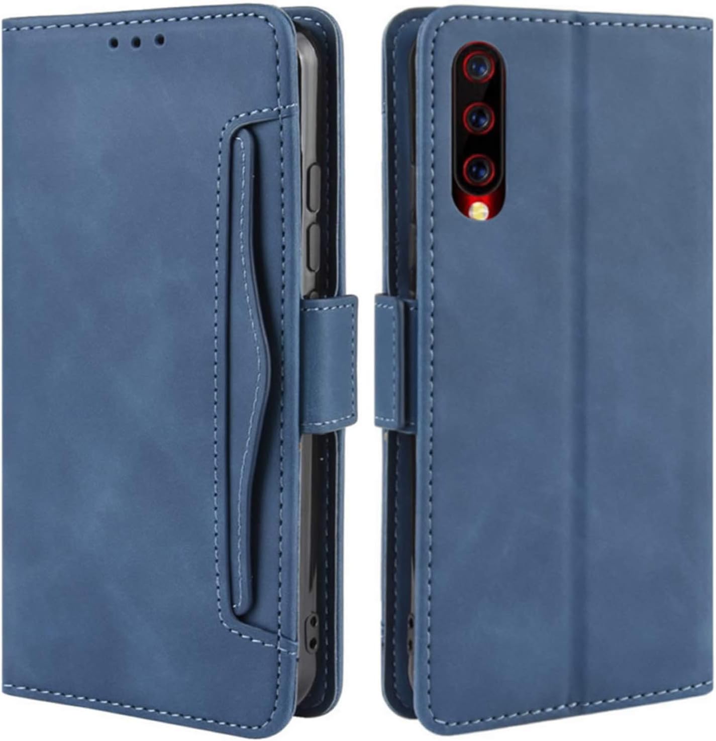 HualuBro UMIDIGI X Case, Magnetic Full Body Protection Shockproof Flip Leather Wallet Case Cover with Card Slot Holder for UMIDIGI X Phone Case (Blue)