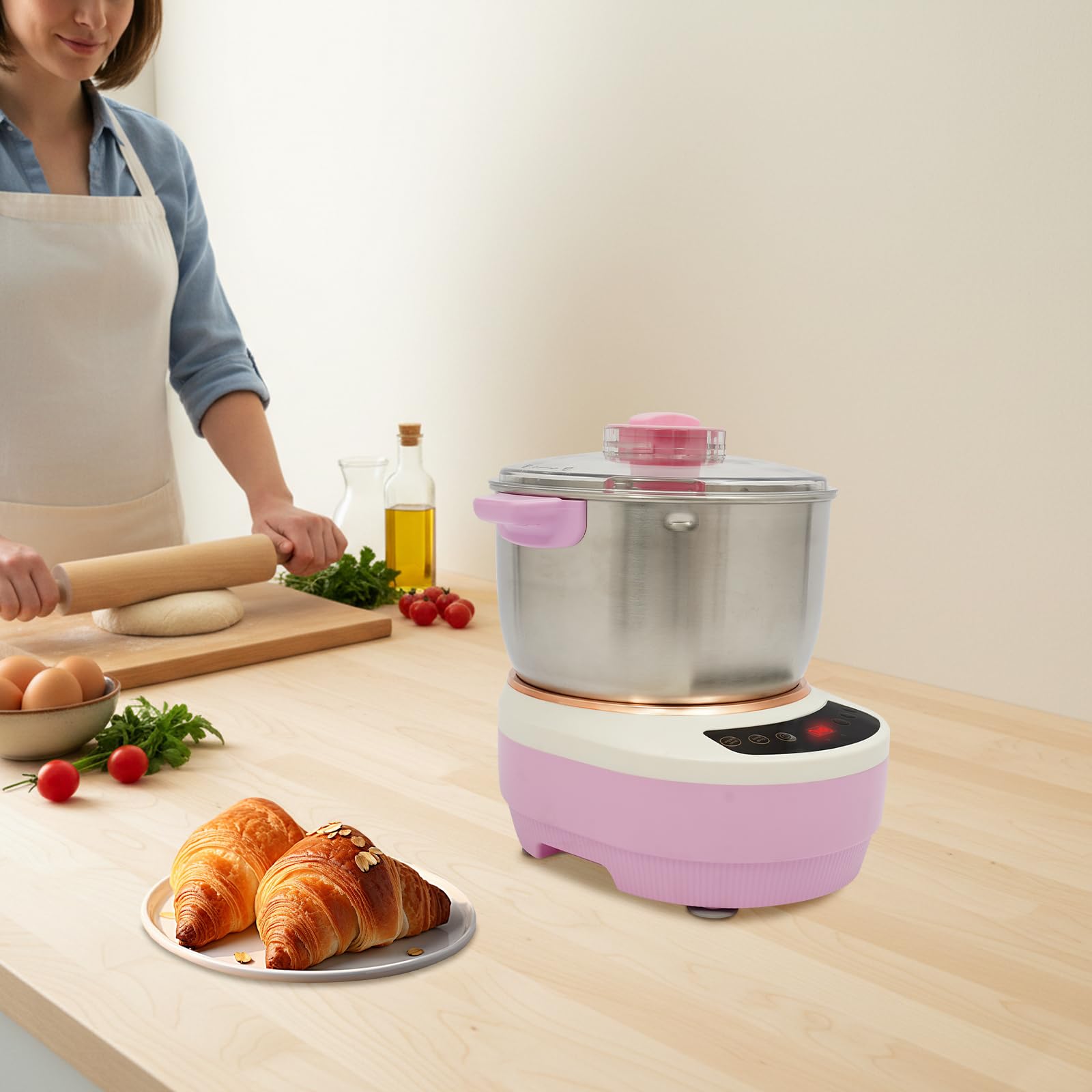 Robot de cocina 7L, amasadora para hornear con cuenco de acero inoxidable