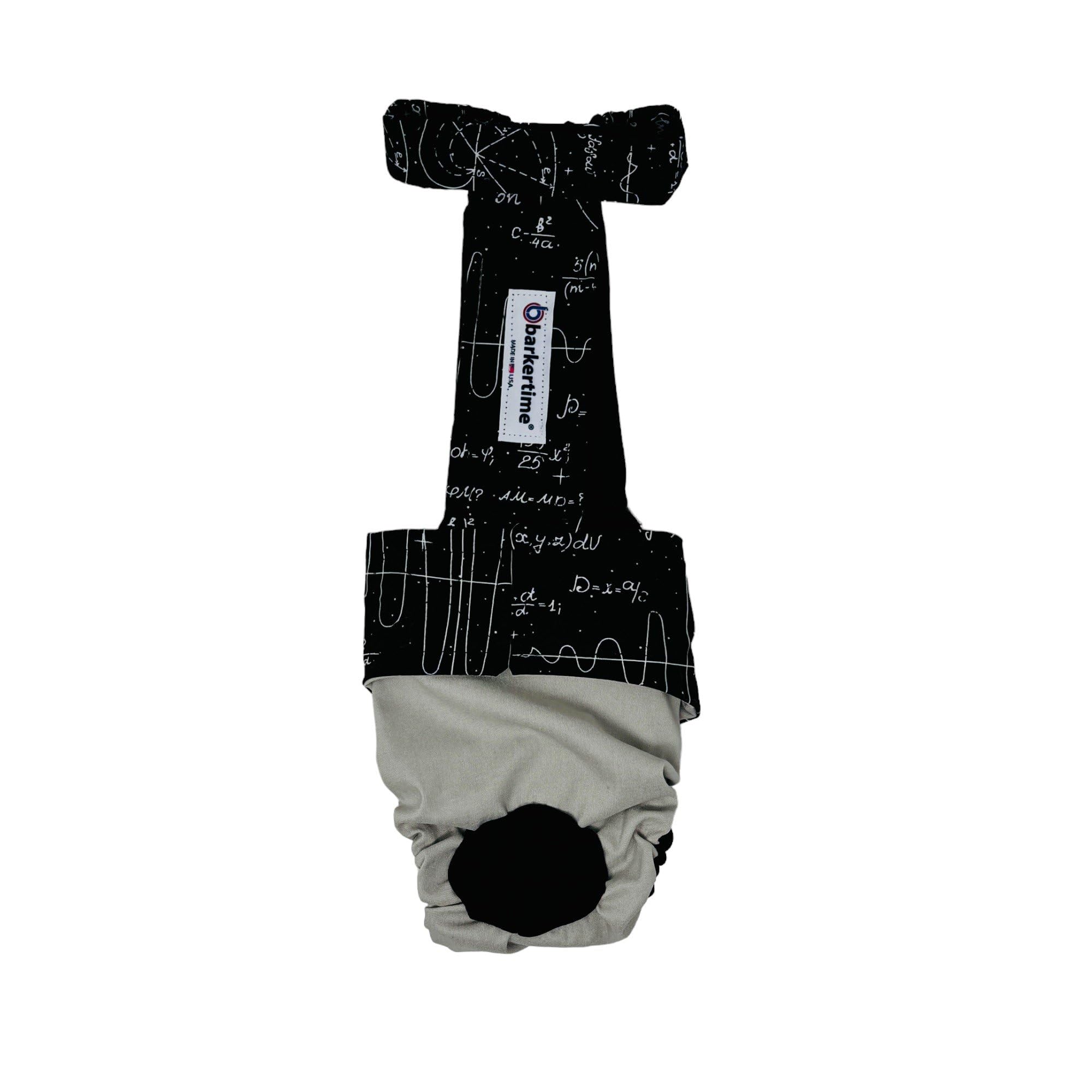 Barkertime Mathematical Muse Dog Diaper Overall, S, with Tail Hole - Made in USA