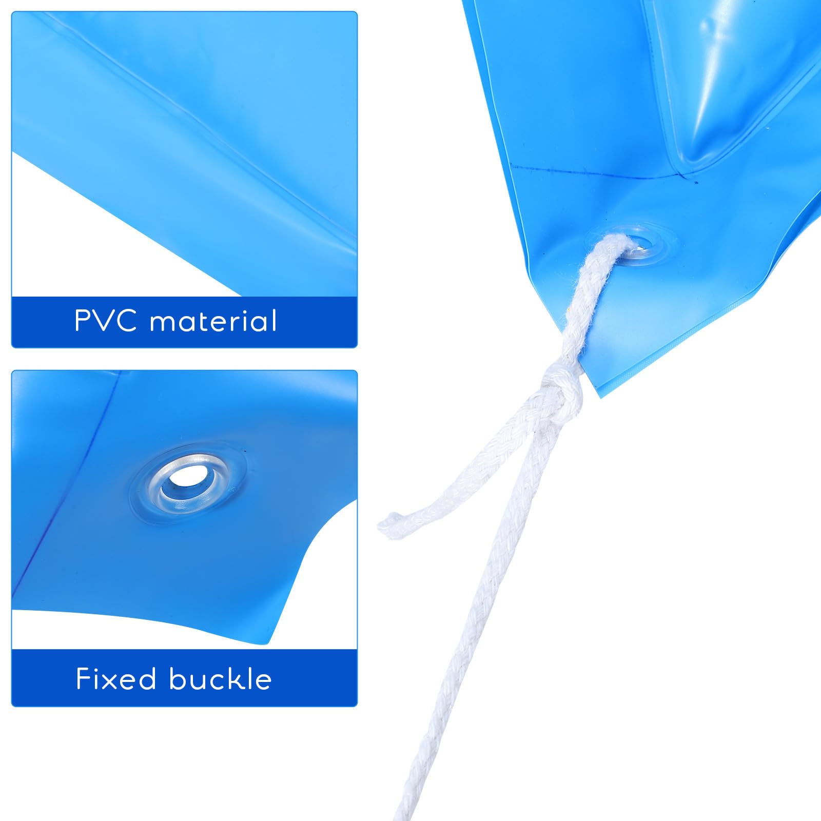 2 Pièces Oreiller de Piscine Hivernale Épais en PVC avec Corde